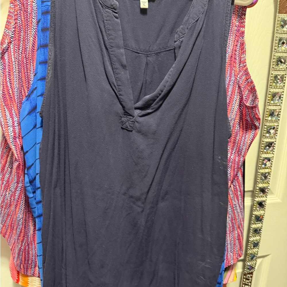Women's Navy Sleeveless Top